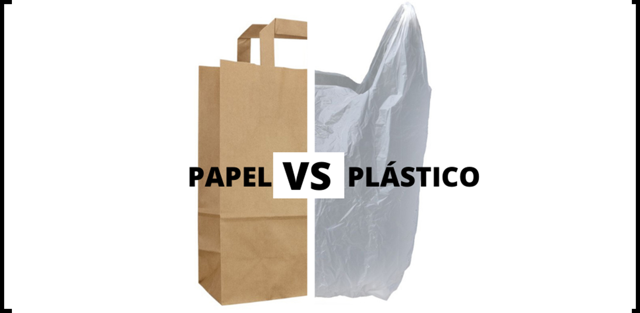 Comparativa entre bolsa de papel y bolsa de plástico